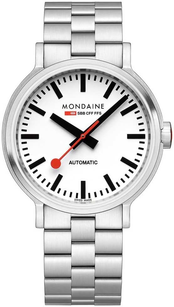 Mondaine Classic Herren Uhr analog Quarzwerk mit Edelstahl Armband MST.4161B.SJ