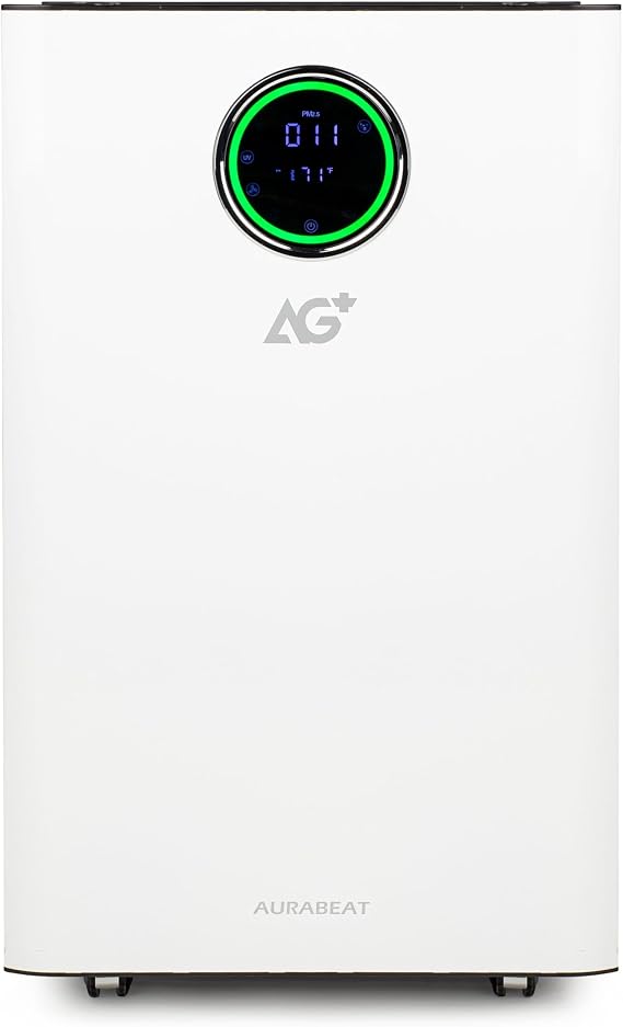 Large Capacity Air Purifier PA100i-W with Aurabeat AG+ Technology Clean Air Filter for Office, Warehouse, Commercial Space up to 3875 square feet, Reduces Odor from Smoke and Pets, Includes Filters