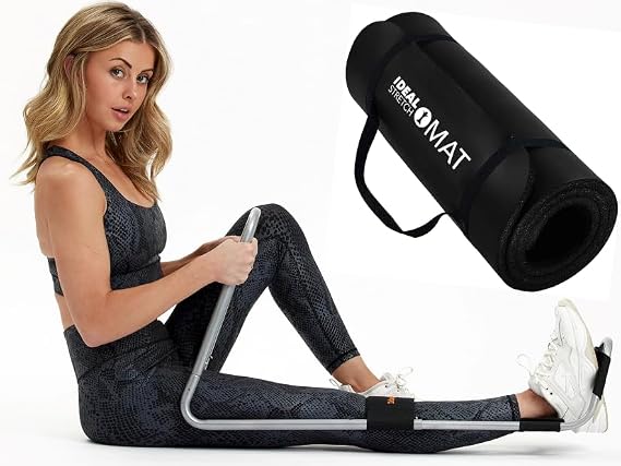 IdealStretch Premium Yoga Mat & IdealKnee Two Pad Bundle - 1 Inch Extra Thick Mat for Yoga, Pilates, and Stretching with Advanced Knee Extension & Pain Relief Device
