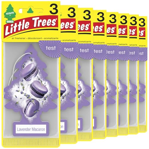 LITTLE TREES Car Air Freshener | Hanging Tree Provides Long Lasting Scent for Auto and Home | 24 Air Fresheners |Lavender Macaron