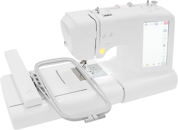 Computerized Embroidery and Sewing Machine 7 Inch Touch Screen Automatic Embroidery Machine with 96 Designs USB Port for Custom Patterns 162 Built-in Sewing Design with LED Light