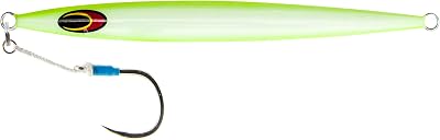 Nomad Design Deep Water Fishing - Erratic Action Trigger for Predators, Fast Sinking & BKK Jig Assist Hooks The Streaker 320G - 11 oz - Chartreuse White Glow