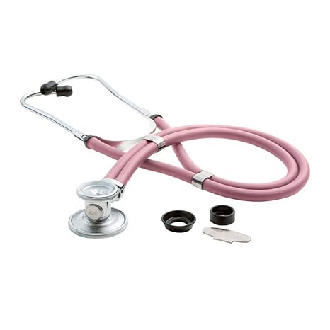 ADC Adscope 641 Sprague Stethoscope with 5 Interchangeable Chestpiece Options, 30 inch Length, Pink