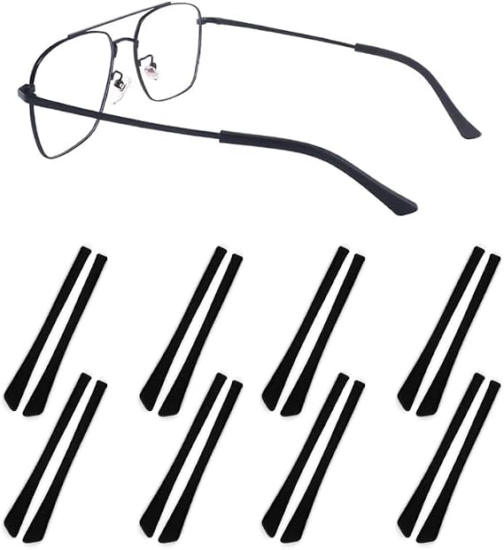 Eyeglass Temple End Tips Anti-Slip Soft Silicone Tube Holder Glasses Retainers Replacement Temple Tips for Flat