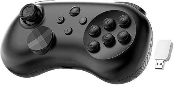 Wireless Fighting Controller 6-Button Hall Joystick (Black + Receiver)