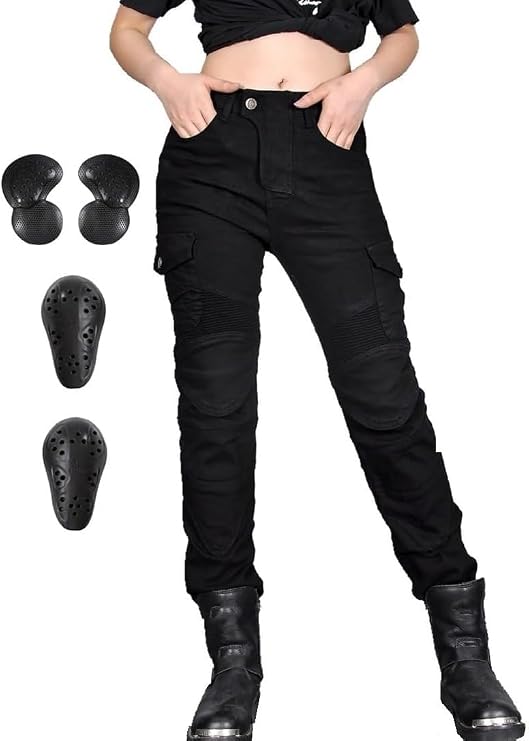 Women Moto Jeans Motorcycle Pants Motorbike Biker Trousers with Protector