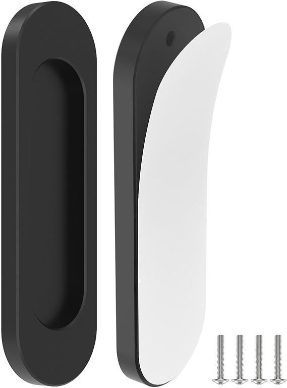 Adhesive Door Handles, 4 Inch Screen Door Handle, 2 Pack Black