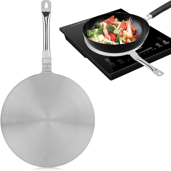 Stainless Steel Induction Hob Diffuser - 20/24cm Heat Distributor for Gas/Electric Cookers