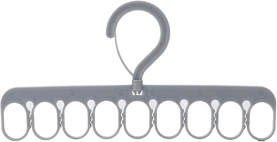 Clothes Drying Rack 8 Clips 9 Rings Space Saving Laundry Drying Racks Windproof Socks And Underwear Hanger Hanger For Socks And Underwear Clip And Drip Hanger Clothes Hanger Hanging Drying Rack, Gray