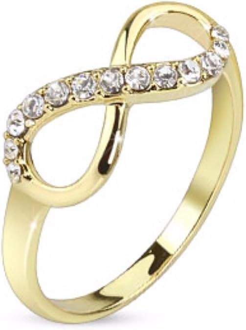 Spikes Infinite Pave Brass Gemmed Ring