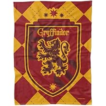 Harry Potter Gryffindor Plaid Sigil Fleece Blanket 60" x 80", Gryffindor Plaid Sigil