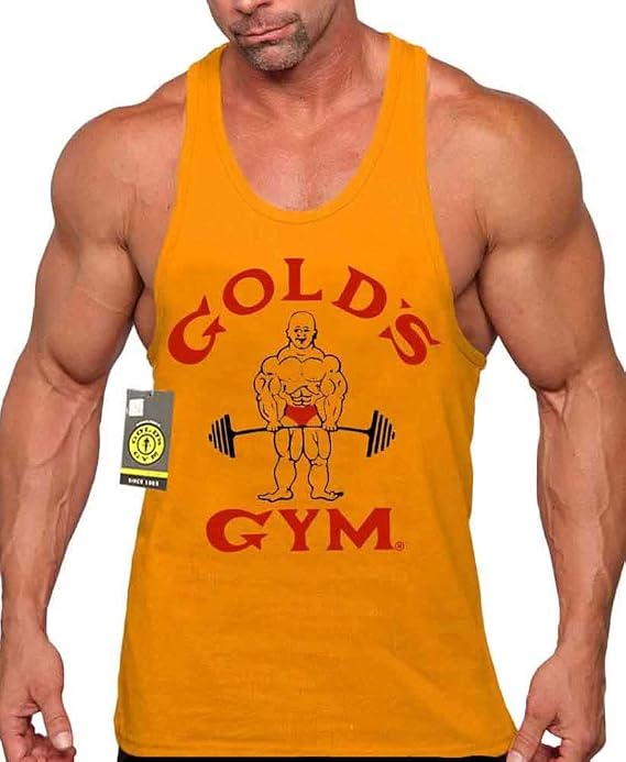 Gold's Gym Tank Top - Official Licensed - TT-2 (S, Gold)