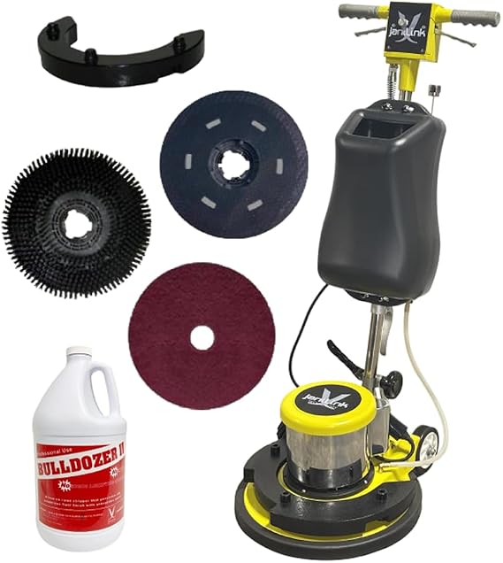 Multi-Function Pro Floor Buffer Kit 17" Commercial Polisher Scrubber Yellow/Black