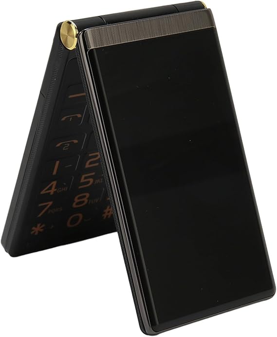 WINH Flip Phone for the Elderly, Flip Phone, Flip Speaker to Answer the Flashlight, 3 Inch Screen for Home for the Elderly (Black)