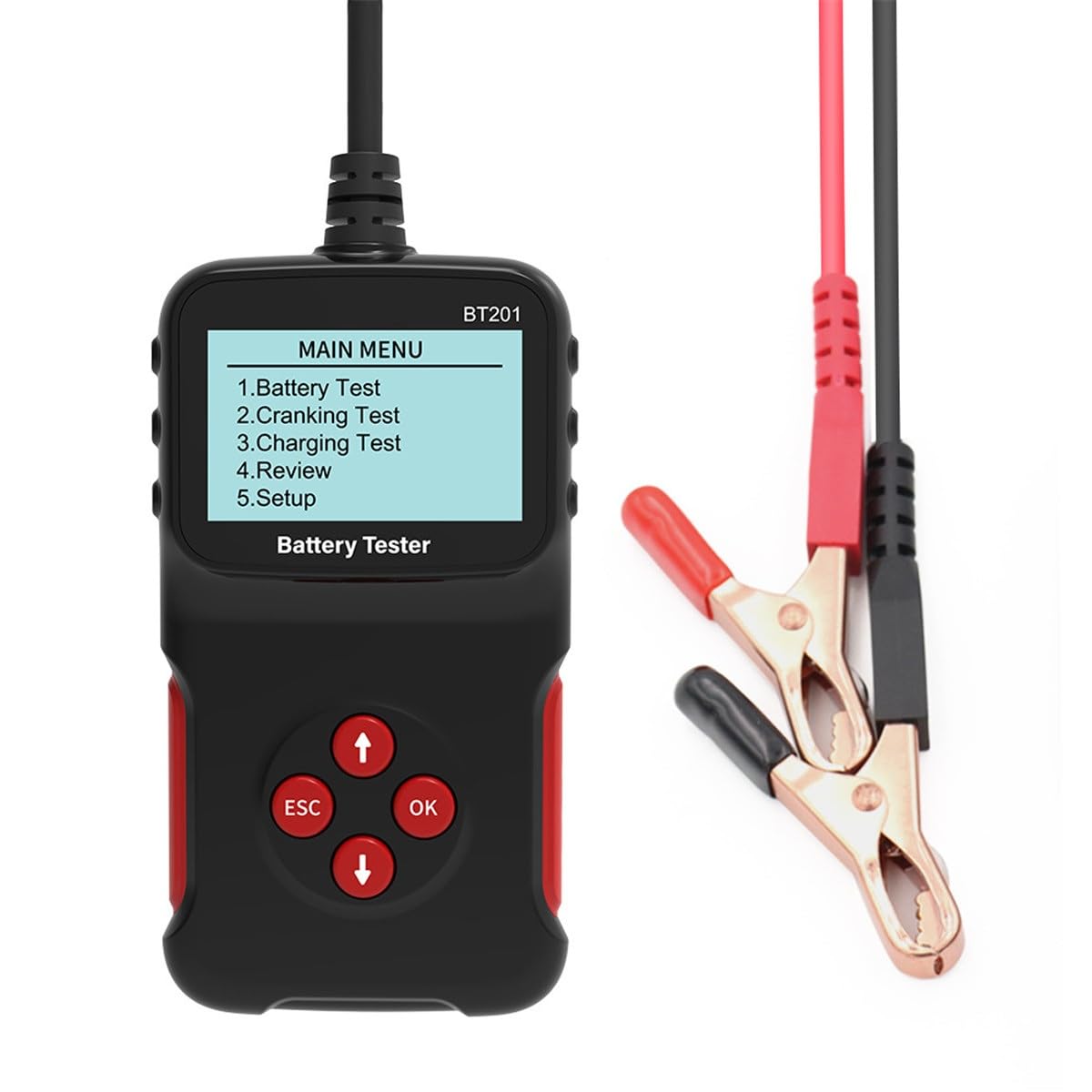 BT201 12V Universal Auto Battery Tester Car Diagnostic Tools OBD 2 Charging Circut Test Multi-Function Support 6 Languages