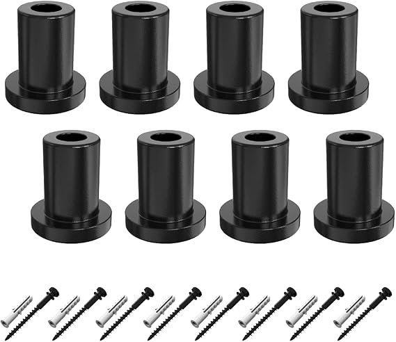 ZEKOO 1-3/4" Sliding Barn Door Hardware Track Spacers Replacement Assemblies Connecting Kit Adjustable Carbon Steel Connector with lag Bolts, Wall Anchor Pack of 8