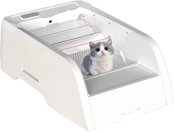 Automatic Self-Cleaning Cat Litter Box with Infrared Sensor, Open Design for Large & Multi-Cat Households(WiFi Camera Version)