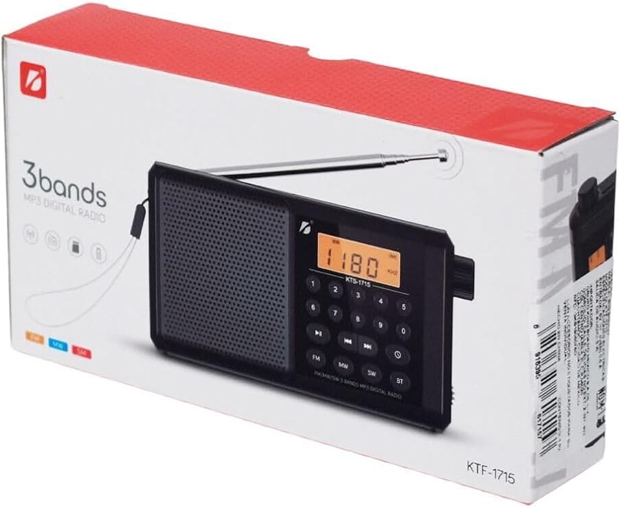 Dijital Ekranlı Saatli Manuel Kanal Arama & Kayıt Özellikli FM Radyo Bluetooth Hoparlör