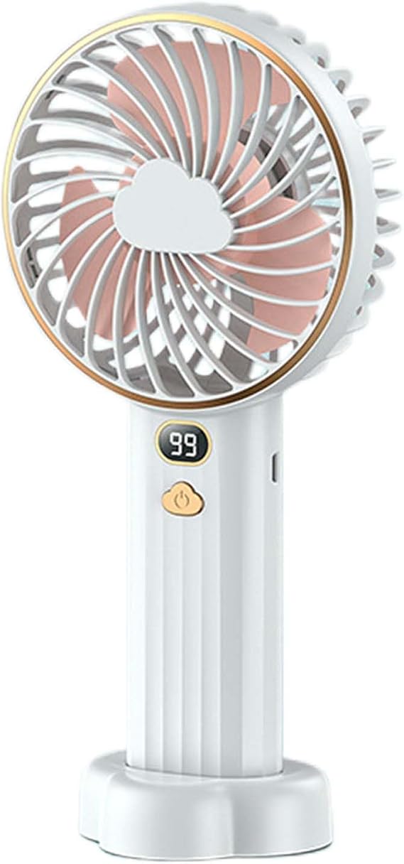 Mini Fan, High-Speed Powerful Portable Hand Held Fan Rechargeable with Led Digital Display,Lightweight Ultra Quiet 180 Foldable Personal Fans Portable Rechargeable for Hiking Vacation