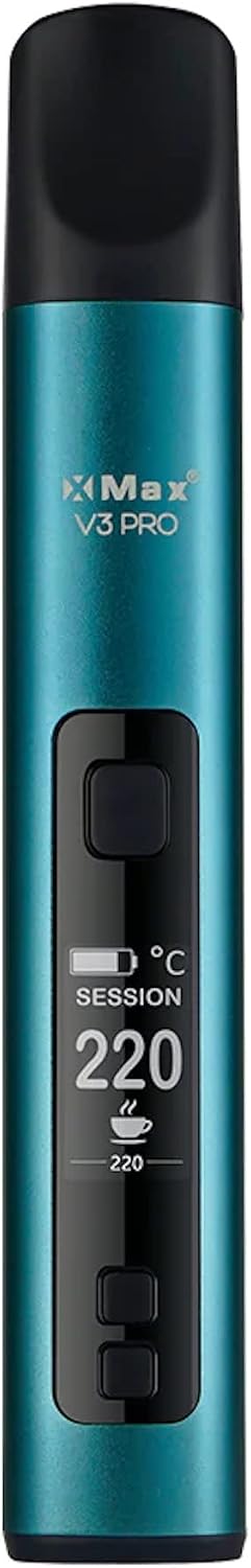Xmax V3 Pro Dry Herb, Concentrate & Oil Vaporiser, Isolated Air Path, USB C, 2600mAh Removable Battery, Aluminium Construction, USB C Blue