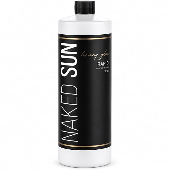 Naked Sun Honey Glow Violet Rapid Spray Tan Solution - 32 oz Airbrush Sunless Self Tan Spray