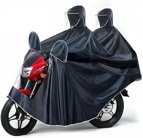 VALKEM Motorcycle Rain Poncho for Ducati Supersport 950 Supersports Supersport S – Durable Rain-Resistant Reusable Raincoat for Straddle Motorbike, Adult Hooded Rain Poncho,B Double