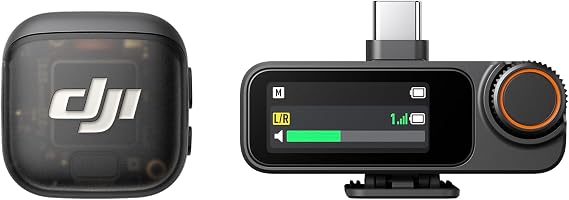 DJI Mikrofon 3 (1 TX + 1 RX), iPhone/Kamera/Android için Kablosuz Yaka Mikrofon, Ultralight, Uzatılmış Çalışma Süresi ve Hızlı Şarj, 1312ft (400m) İletim, Gürültü Engelleme, Vlog, Akış