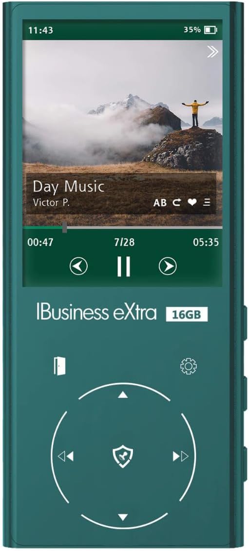 Samvix iBusiness Extra 16GB Kosher MP3 Player with Dual Micro SD Slots (Green)