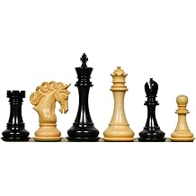 The Pegasus Series Artisan Staunton Chess Pieces Version 2.0 in Ebony & Boxwood 4.6" King | Handcrafted Luxury Weighted Chessmen by Chessbazaar