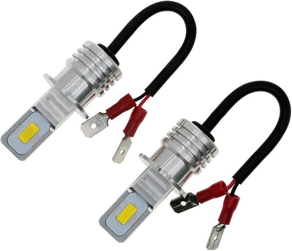 2-PC White H3 LED Fog Light Bulbs Super Bright Replacement Kit