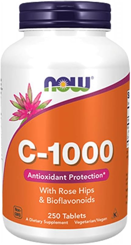 Now Foods Vitamin C-1000 with Rose Hips and Bioflavonoids, 250 Tablets