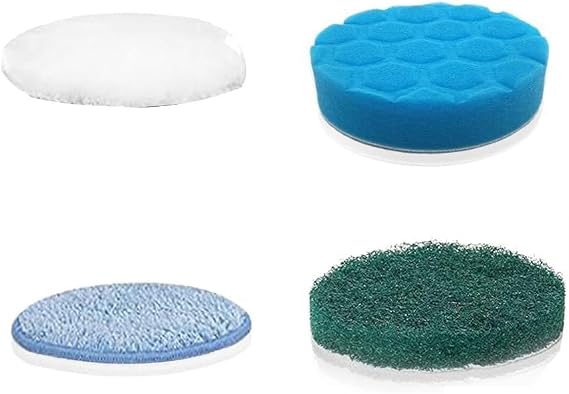 Electric Spin Scrubber Replacement Heads 4 in 1 Cleaning Brush, for Electric Spin Scrubber of ANS-8051A/8050 Power Shower Scrubber,for Household and Heavy Oil Pollution Cleaning Accessory Black