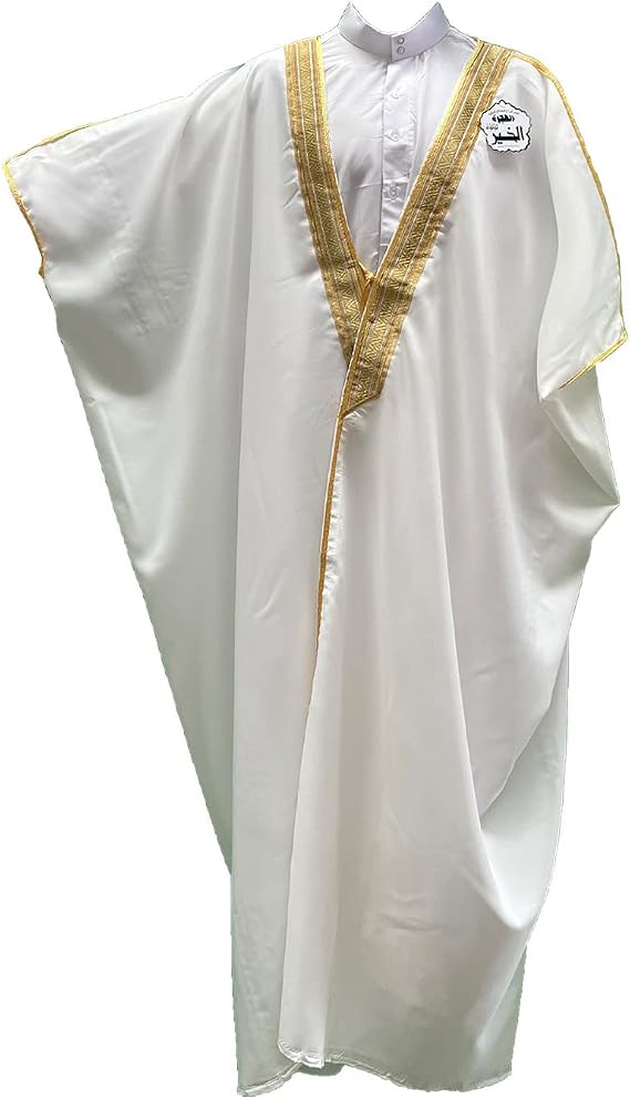 Desert Dress Arab Dress Mens Thobe Saudi Mens Robe Eid Arabic Bisht Coat Imam Sheikh - White