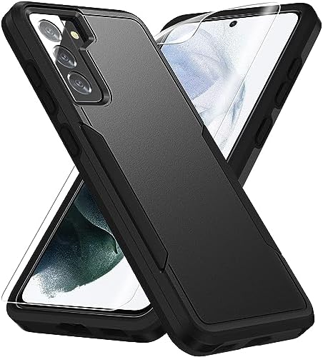 for Samsung Galaxy S21 Case,with HD Screen Protector [Military Grade Drop Tested] Heavy-Duty Tough Rugged Shockproof Protective Case for S21, Blue