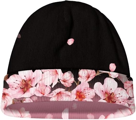 Pinupub Knit Beanie Hat for Women Men Cute Graphic Winter Cuffed Cap Casual Stretch Slouchy Beanies