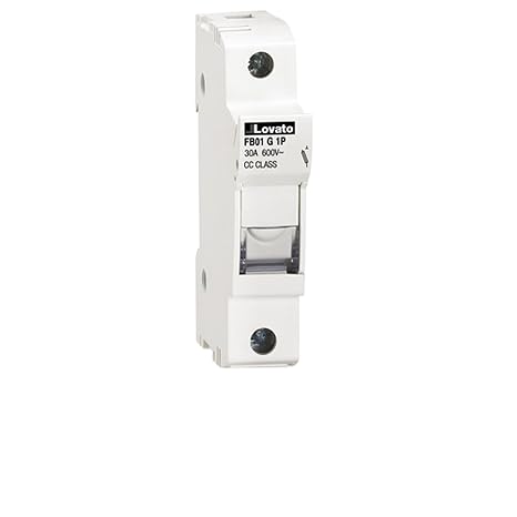 ASI AFB01G1P DIN Rail Mounted Class CC Fuse Holder, UL, 1 Pole, 18 to 8 AWG, 30 Amp, 600V