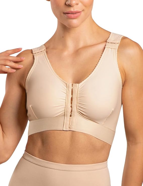 Isavela BR02 Breast Surgery Compression Bra, Post Op Support for Augmentation, Reduction & Reconstruction, Adjustable Straps