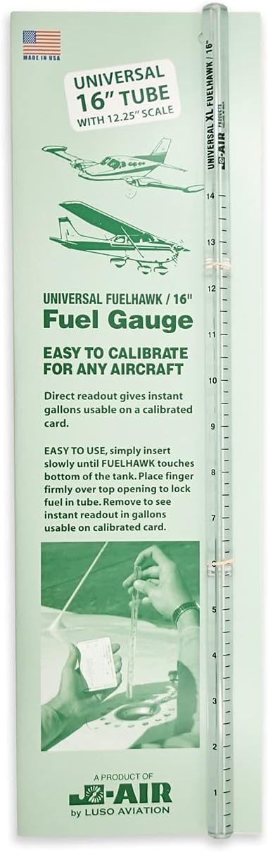Luso Aviation Fuelhawk Aircraft Fuel Gauge, Universal 16"