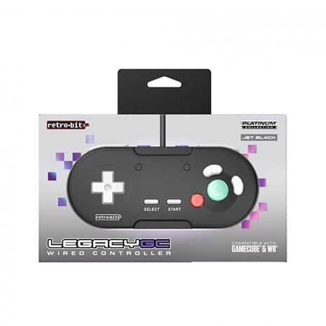Retro-Bit Legacy GC Wired Controller for Original GameCube & Wii - (Black)