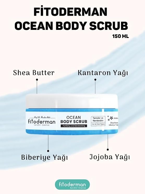 Ocean Body Scrub, Arındırıcı ve Nemlendirici Vücut Peelingi, Tüm Cilt Tipleri İçin