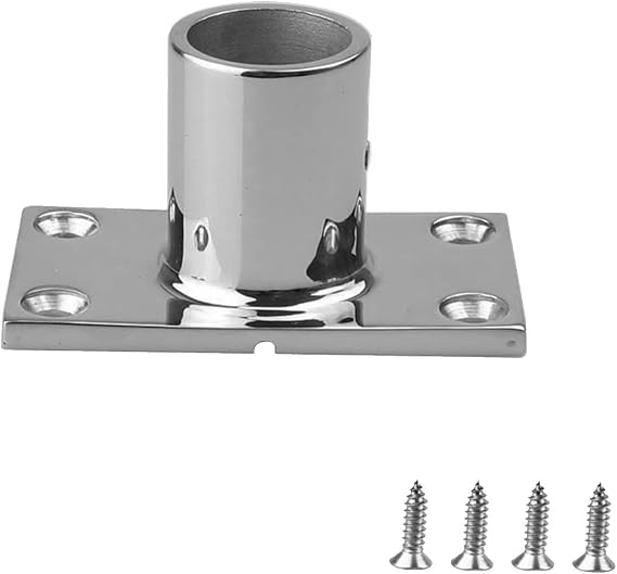 Boat Hand Rail Fitting-30/45/60/90 Degree 7/8 inch(22.4MM) Rectangular Base-Marine 316 Stainless Steel usd by Boats/Awning with Screws