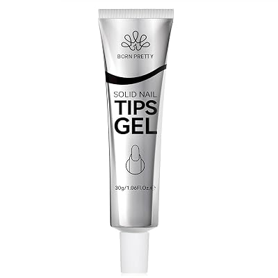 Born Pretty Solid Nail Tips Gel,30ml Soft Gel Nail Tips Glue, Nail Gel for Press On Nails, Super Strong Cured Needed Acrylic Nail Gel, Nails Tip U V Nail Extension Gel Nail Charm Glue