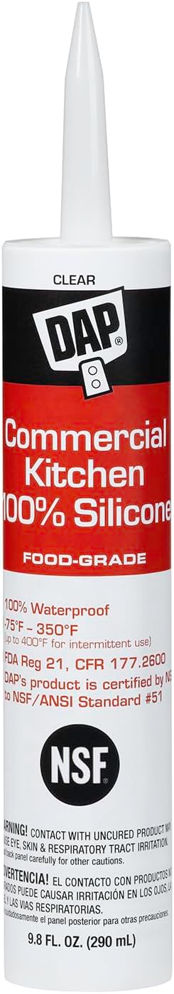 DAP Commercial Kitchen 100% Silicone Sealant, Clear, 9.8 Oz (7079808658)