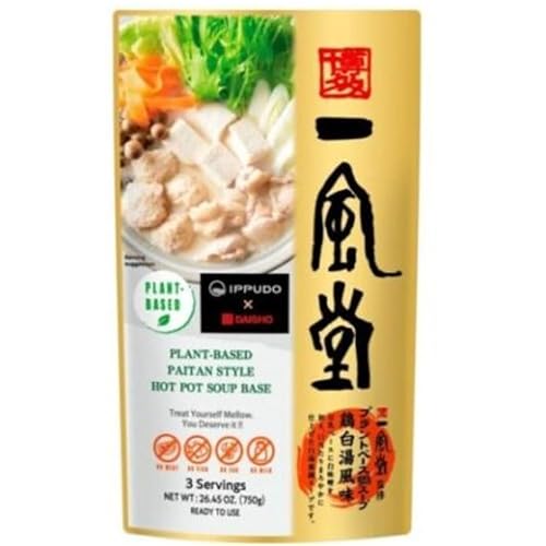 DAISHO Plant-Based Paitan Style Hot Pot Soup Base, 26.45-oz Pack of 1 Ready to Use