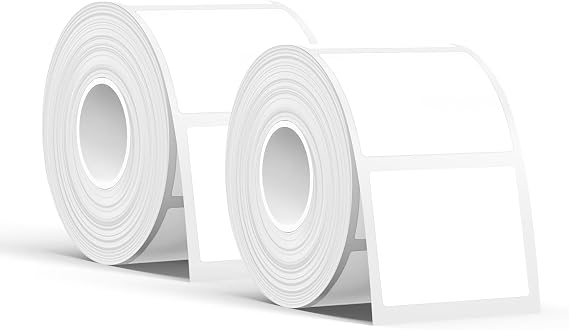 SUPVAN T50M Series Genuine Label Tape, 1-1/2" x 1-1/8", 2 Rolls, White