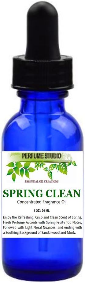 Perfume Studio Spring Clean Fragrance Oil with Refreshing, Crisp & Clean Perfume Accords; Fruity Top Notes Followed with Light Floral Nuances & Soothing Background of Sandalwood & Musk; 30ml Dropper