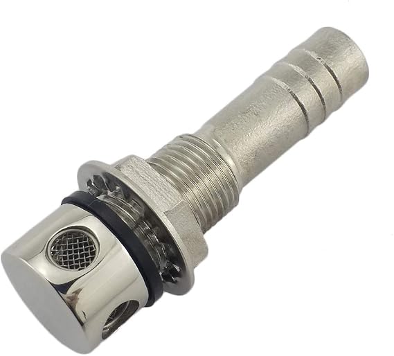 316 Stainless Steel Marine Grade Fuel Gas Tank Vent with Mounting Gasket Hardware Fitting for 5/8inch Hose