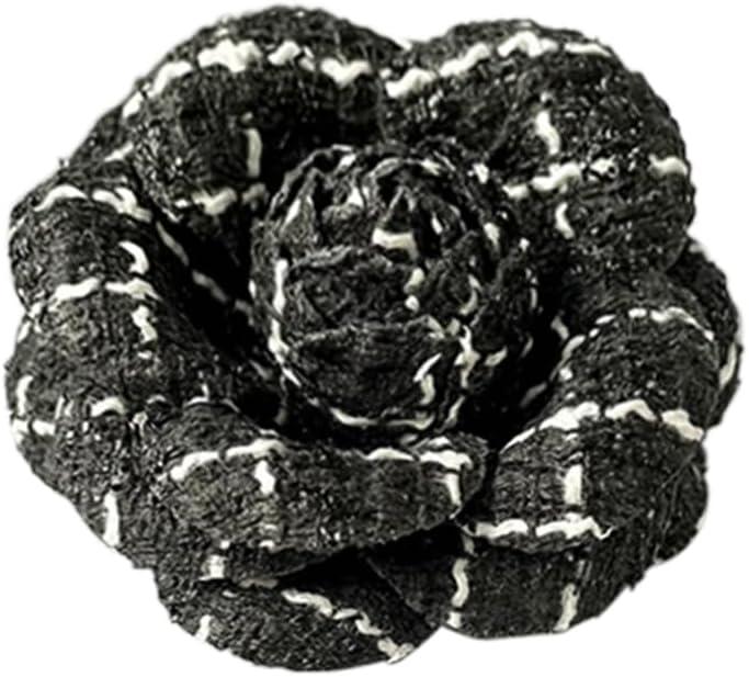 Classic Camellia Brooch Pin Fabric Handmade Flower Pin for Men Women
