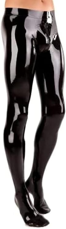 Latex Leggings Men Skinny Trousers 3D Cut Crotch Zip,Purple,XXL