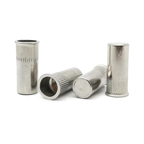 Rivet Nuts Rivet nut, Flat/Countersink Head Sealed Rivet Nuts SUS304 Threaded Insert Nut Flat Head Nutsert Rivnuts with Knurling(10pcs,Countersunk M5*16.5)(30pcs,Countersunk M4*16)